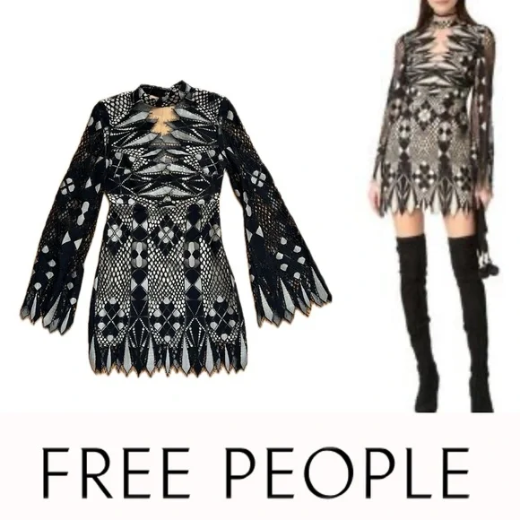 Free People | Dresses | Deco Lace Mini Dress Black Tan Patterned Lacefree Peopleurban Outfitters | Poshmark Free People | Dresses | Deco Lace Mini Dress Black Tan Patterned Lacefree Peopleurban Outfitters | Poshmark